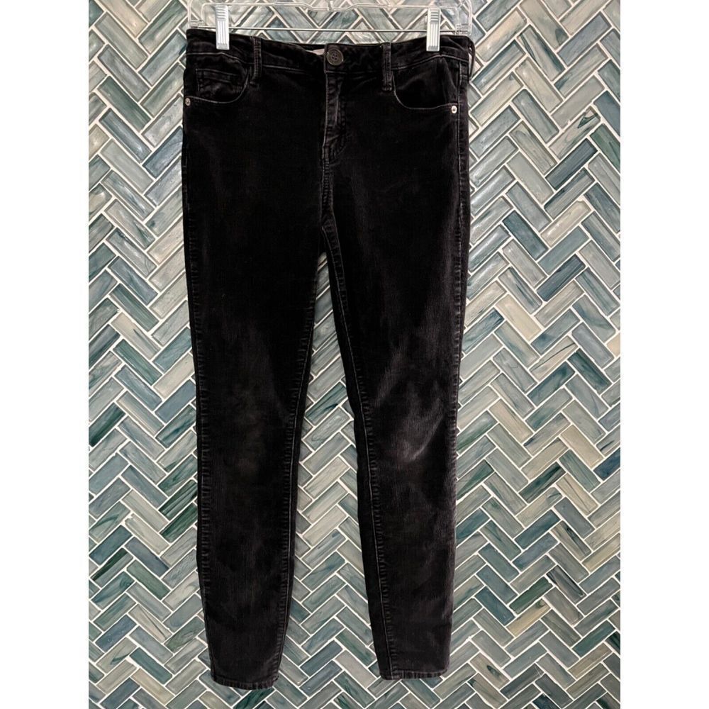 BRANDY MELVILLE WASHED BLACK STRETCH 5‎ POCKET CORDUROY SKINNY PANTS JEANS 26
